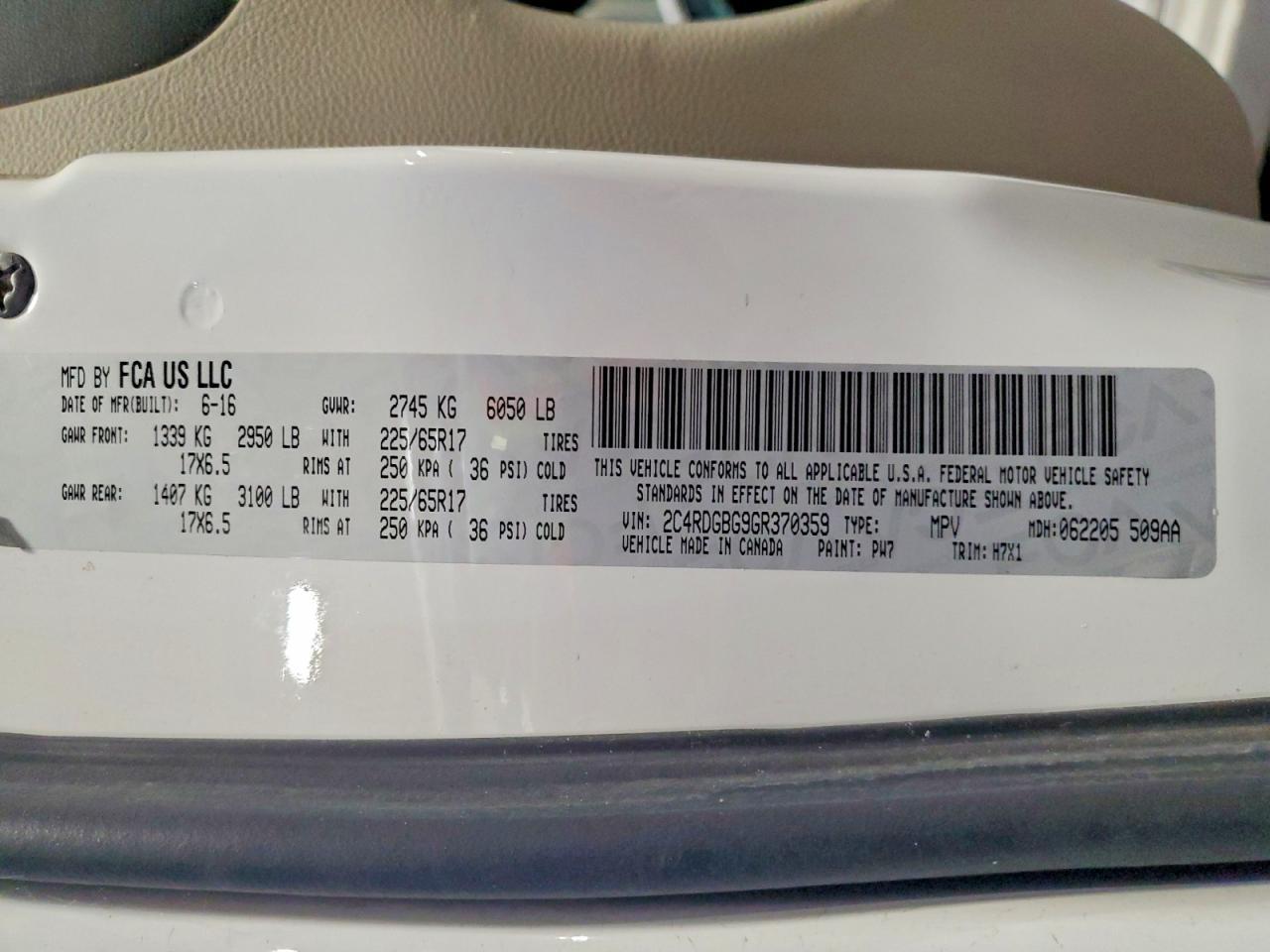 2016 Dodge Grand Caravan Se - zdjęcie 13