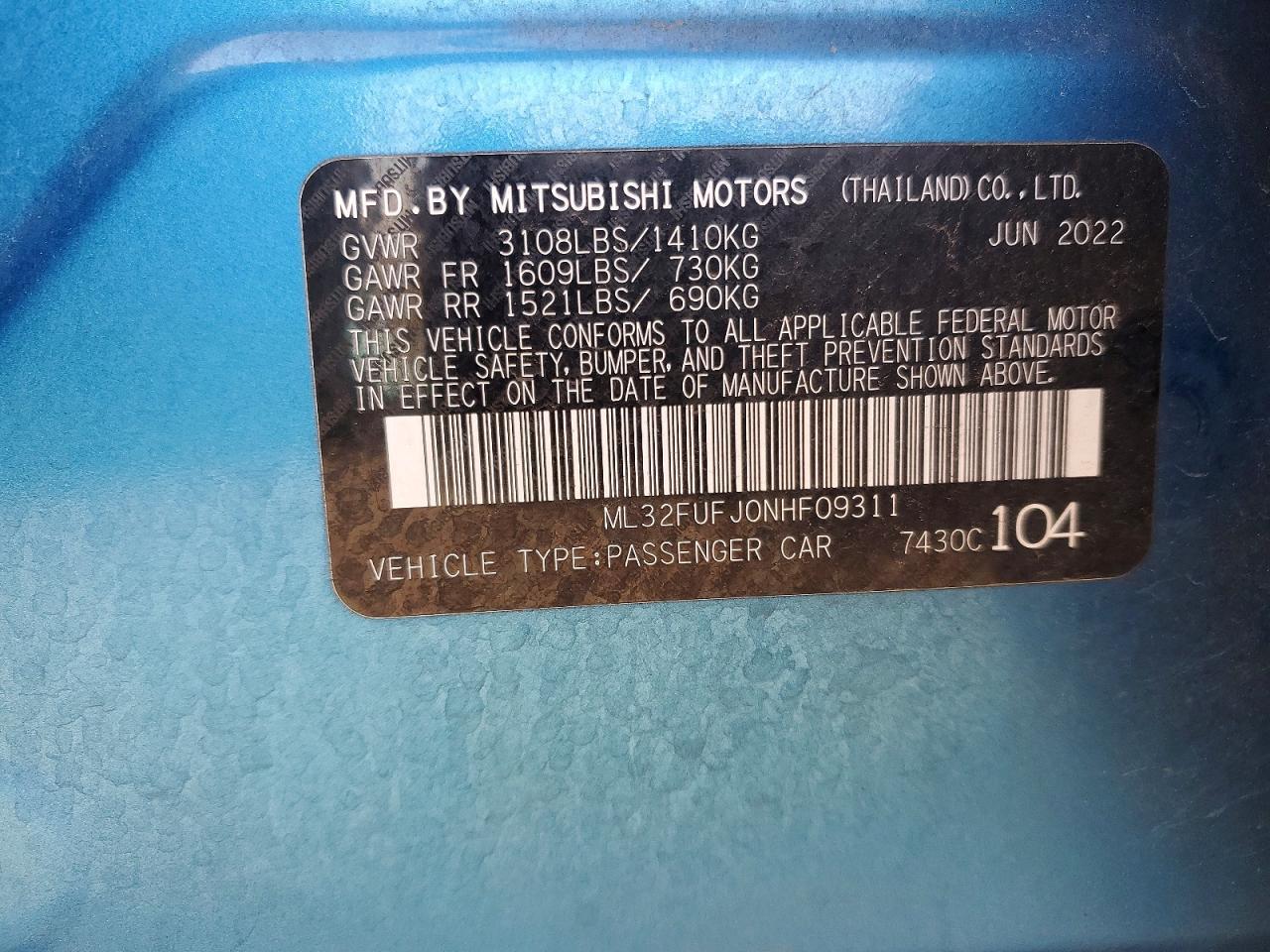 2022 Mitsubishi Mirage G4 Es - zdjęcie 12
