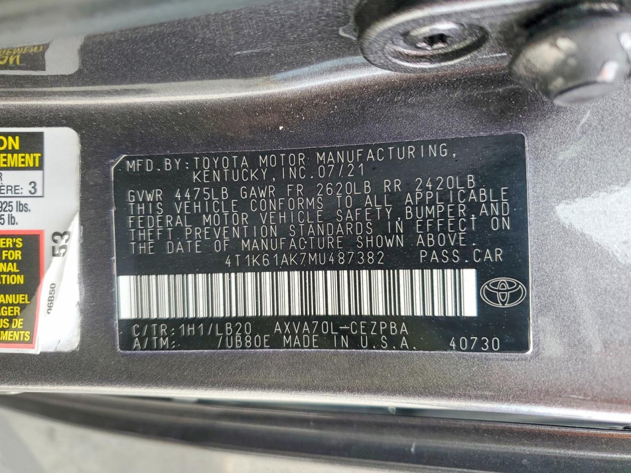 2021 Toyota Camry Xse - zdjęcie 12