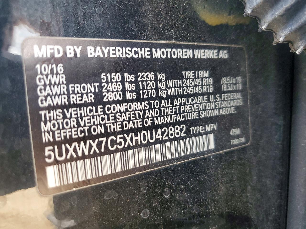 2017 BMW X3 xDrive35I - zdjęcie 12