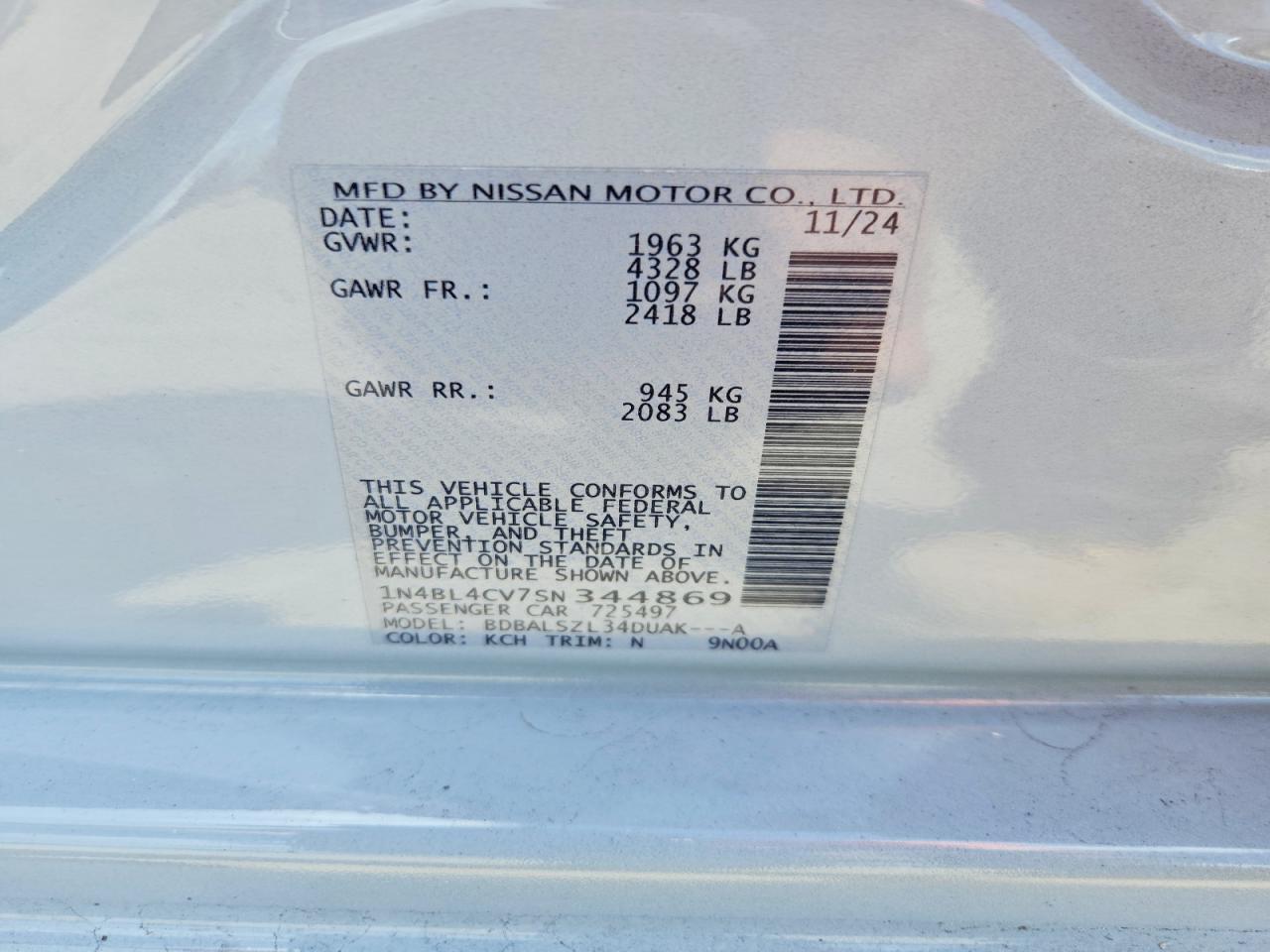 2025 Nissan Altima Sr - zdjęcie 12