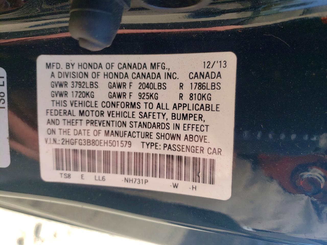 2014 Honda Civic Ex - zdjęcie 13