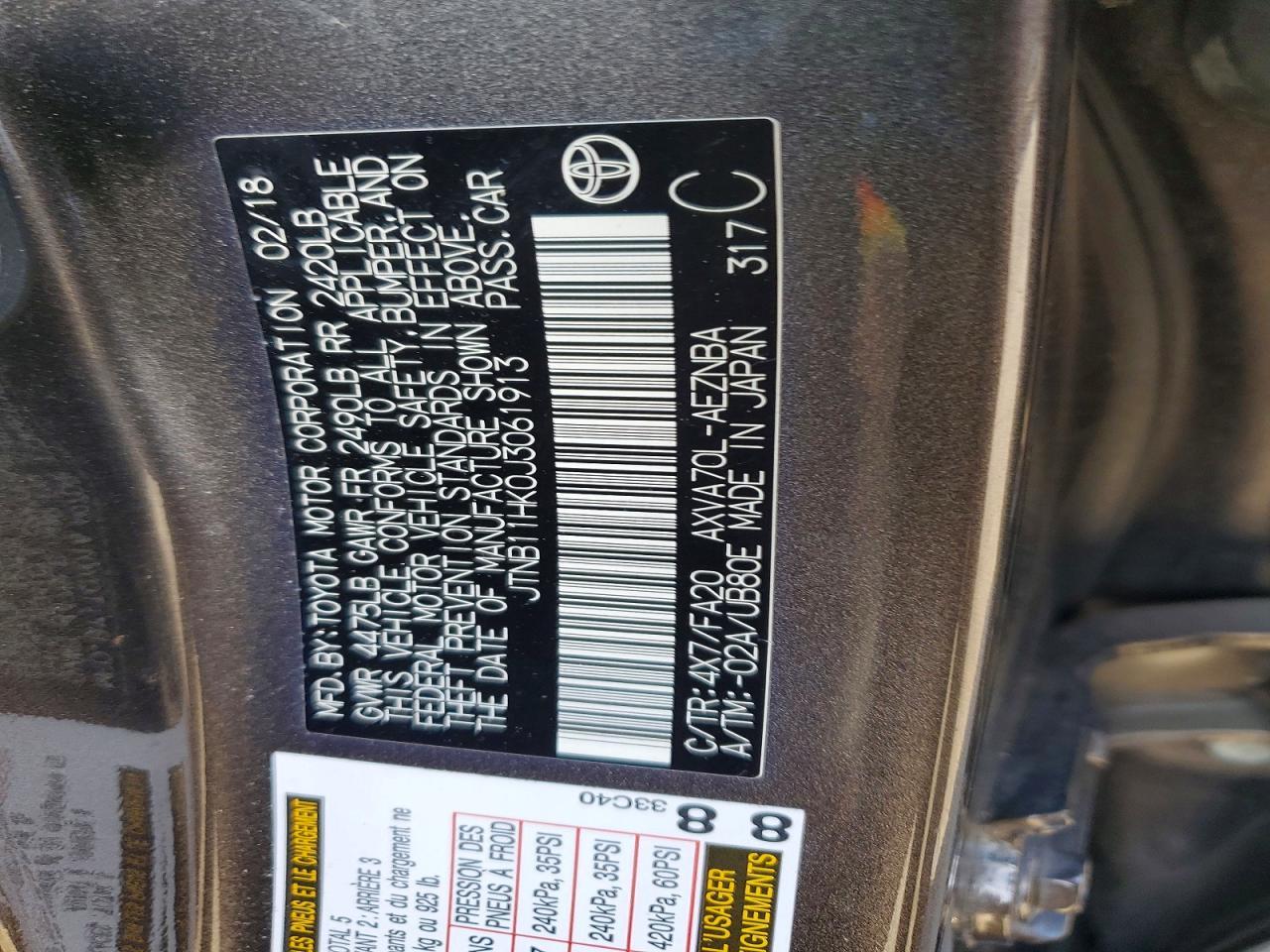 2018 Toyota Camry Le - zdjęcie 12