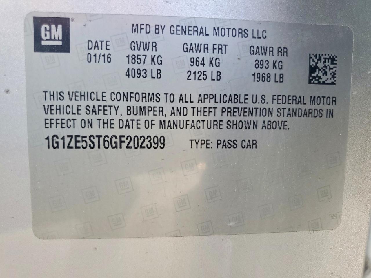 2016 Chevrolet Malibu Lt - zdjęcie 13