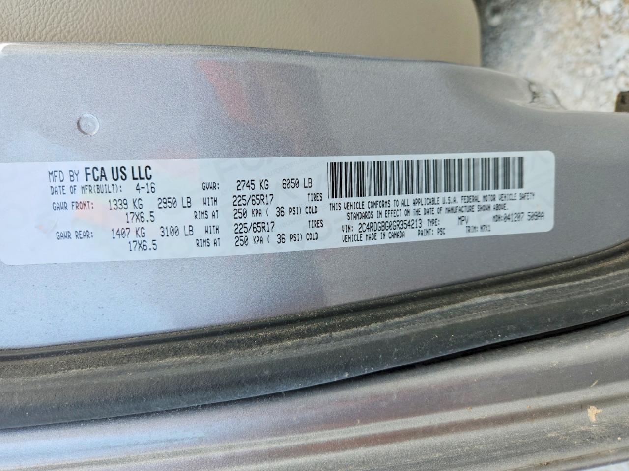 2016 Dodge Grand Caravan Se - zdjęcie 13