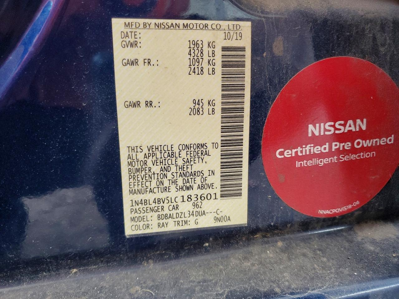 2020 Nissan Altima S - zdjęcie 12