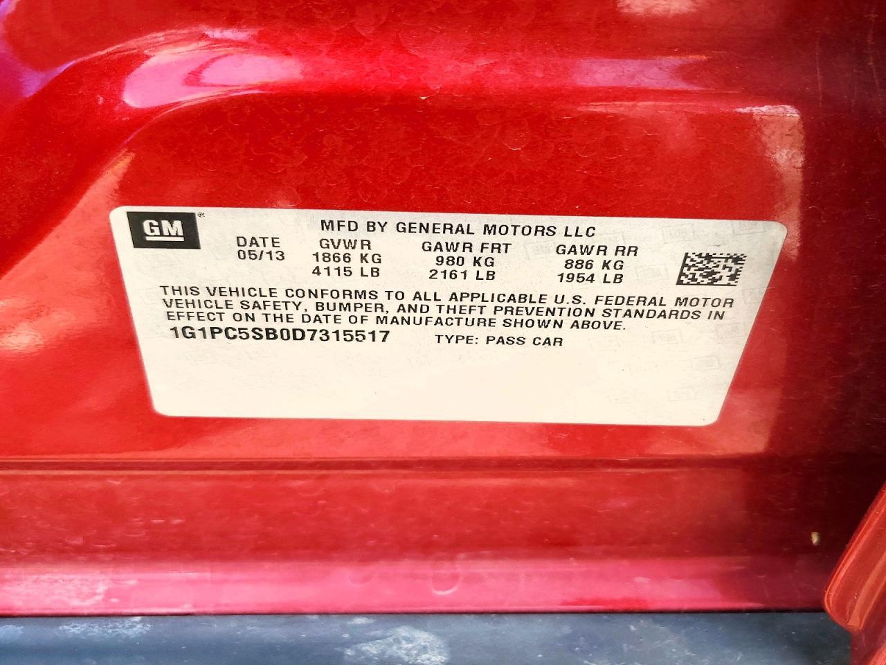 2013 Chevy Cruz Lt - zdjęcie 12