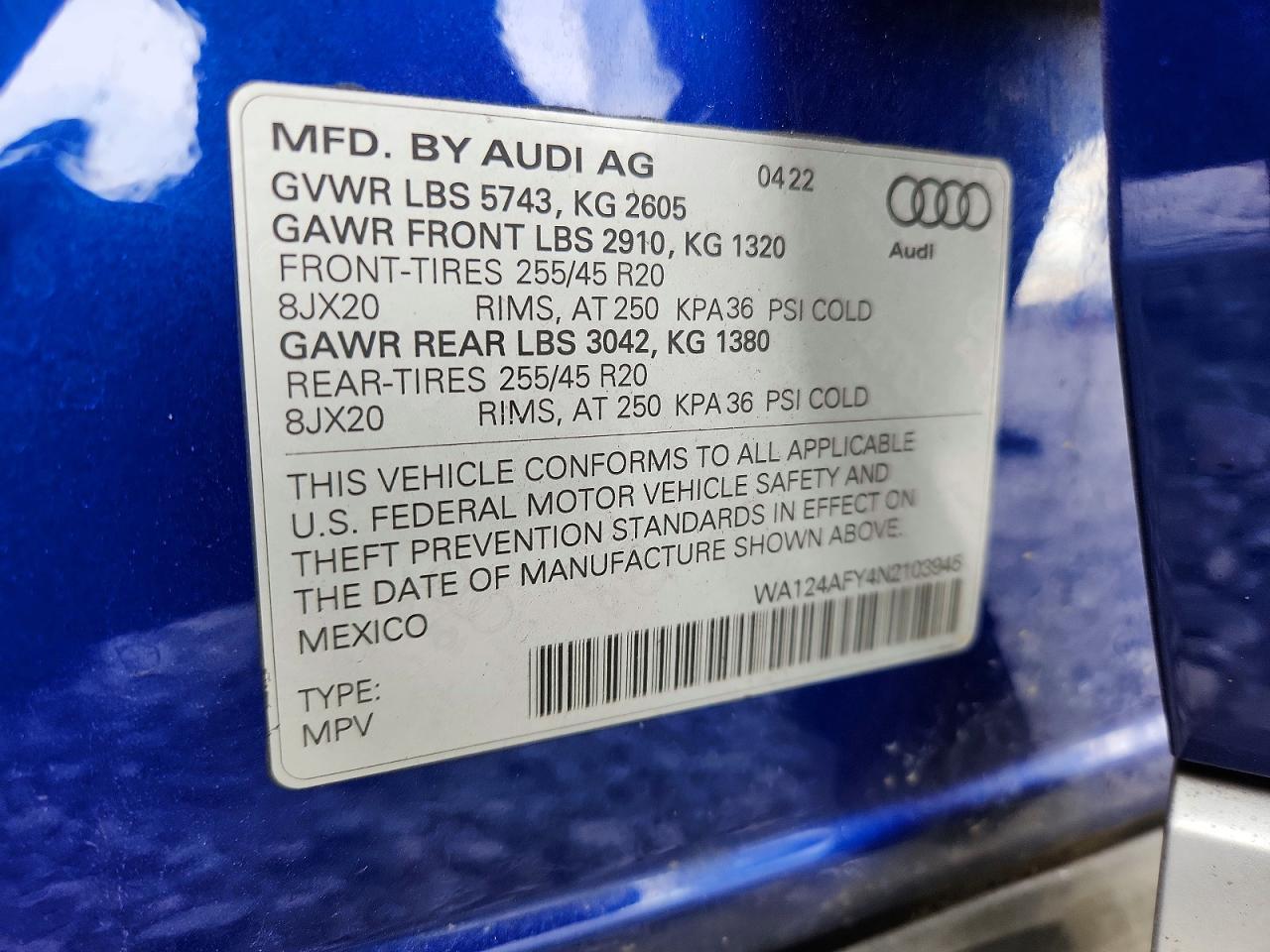 2022 Audi Sq5 Sportback Premium Plus - zdjęcie 14