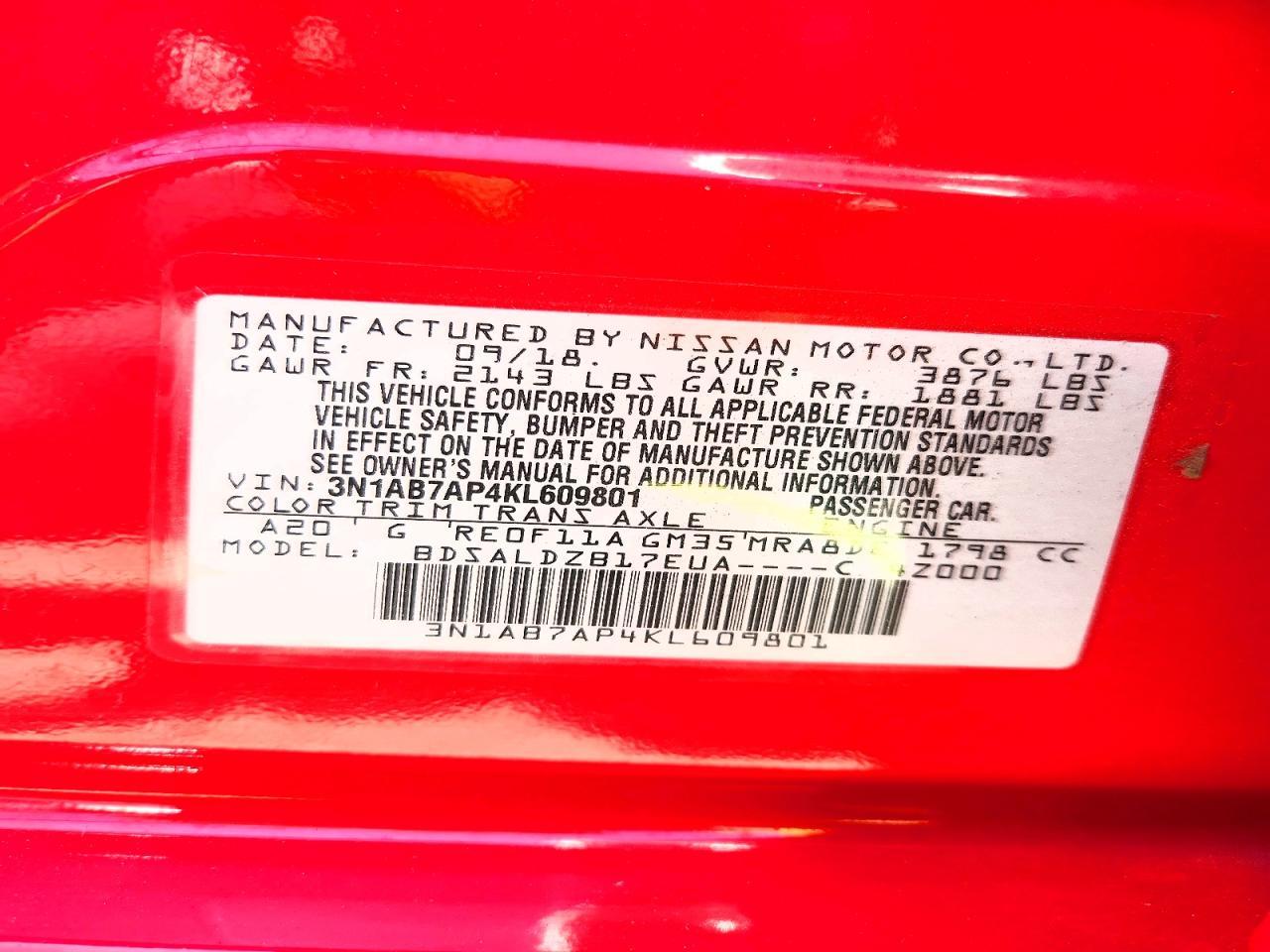 2019 Nissan Sentra Sv - zdjęcie 13