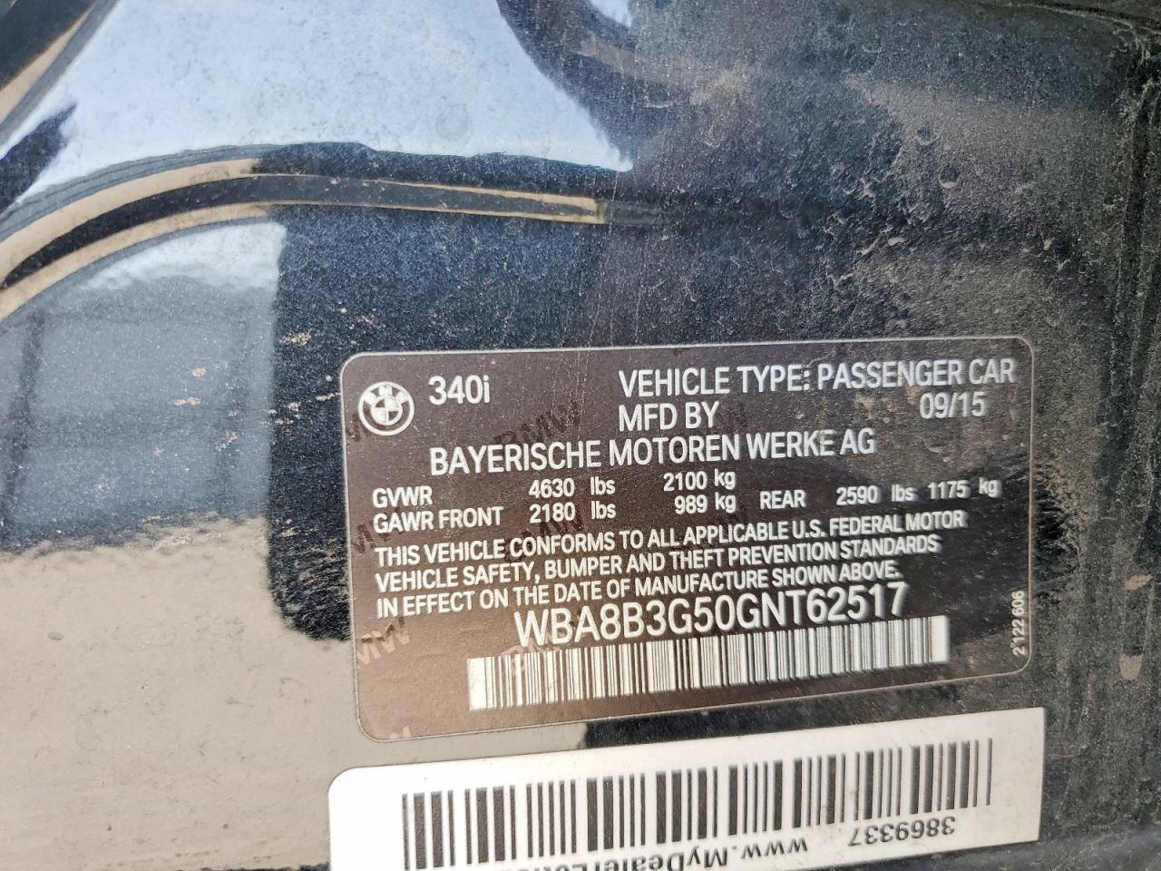 2016 BMW 340 I - zdjęcie 12