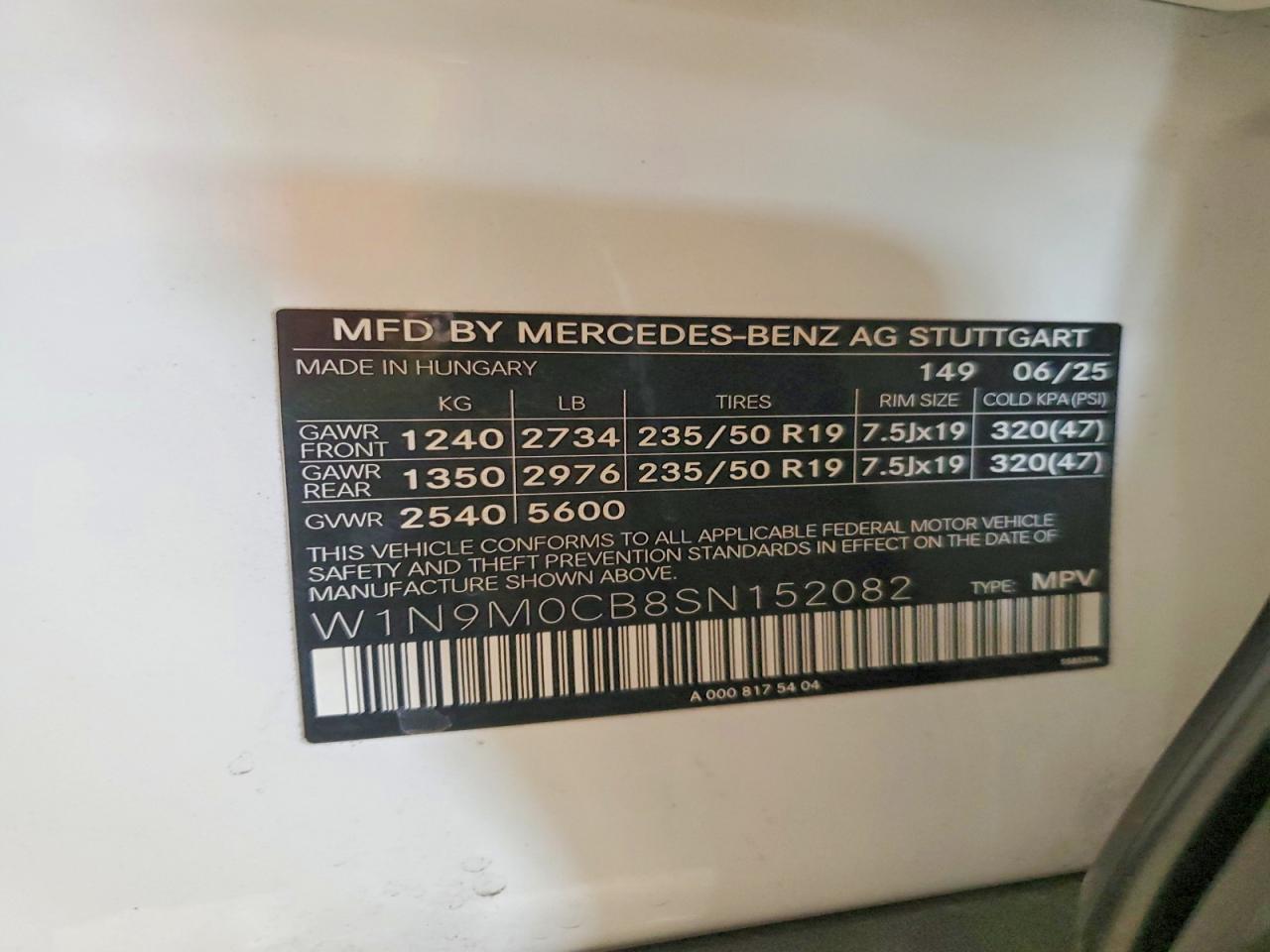 2025 Mercedes-Benz Eqb 250+ - zdjęcie 12