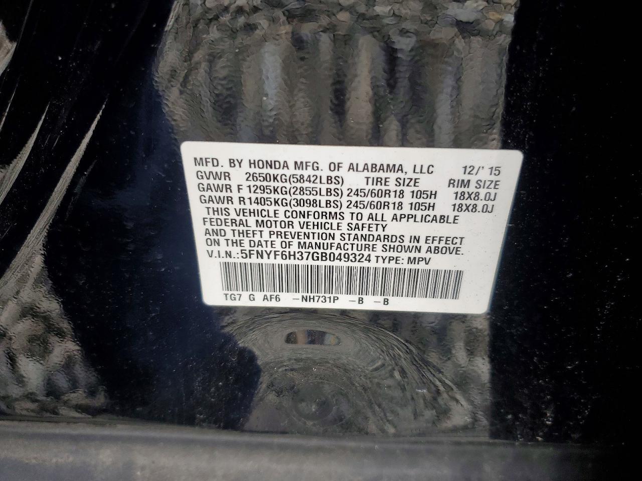 2016 Honda Pilot Ex - zdjęcie 13