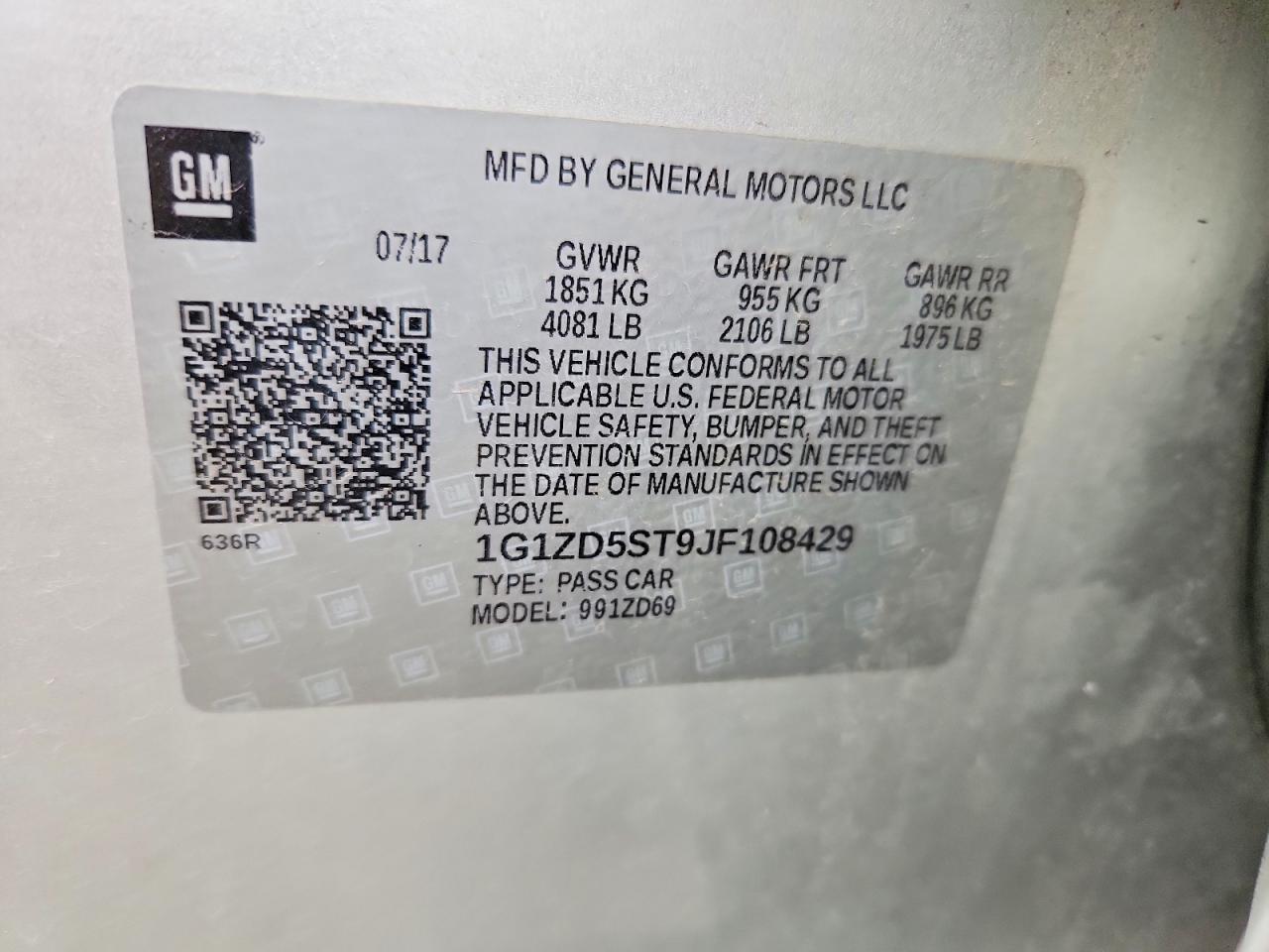 2018 Chevrolet Malibu Lt - zdjęcie 12