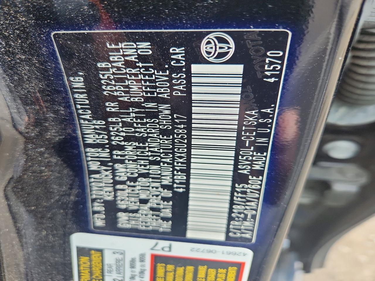 2016 Toyota Camry Se - zdjęcie 12