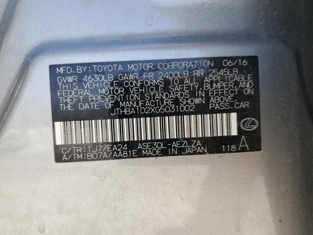 2016 Lexus Is 200T - zdjęcie 12