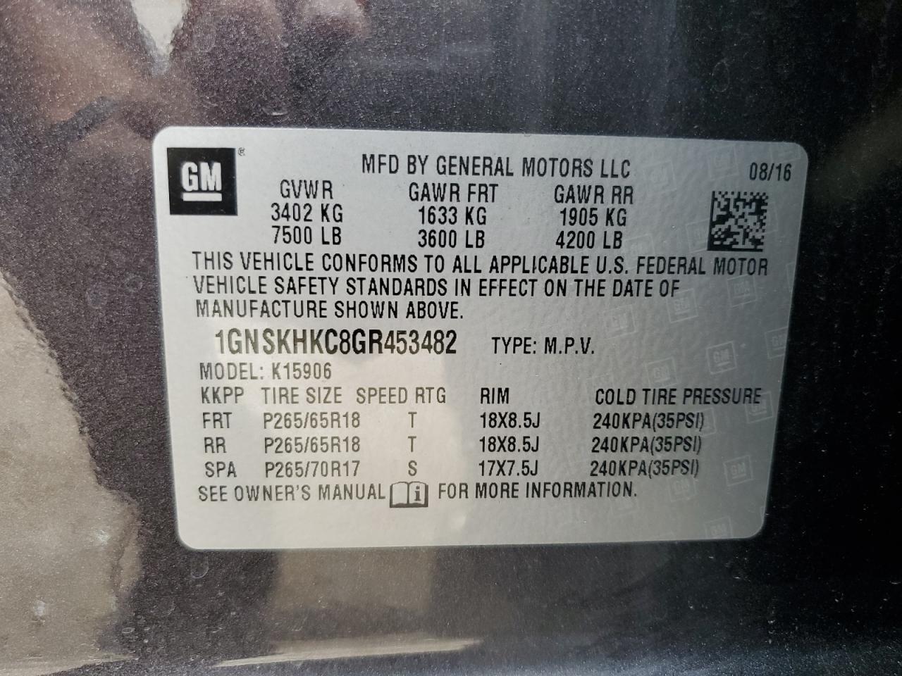 2016 Chevrolet Suburban K1500 Lt - zdjęcie 14