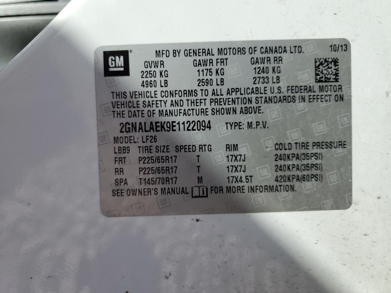 2014 Chevrolet Equinox Ls - zdjęcie 12