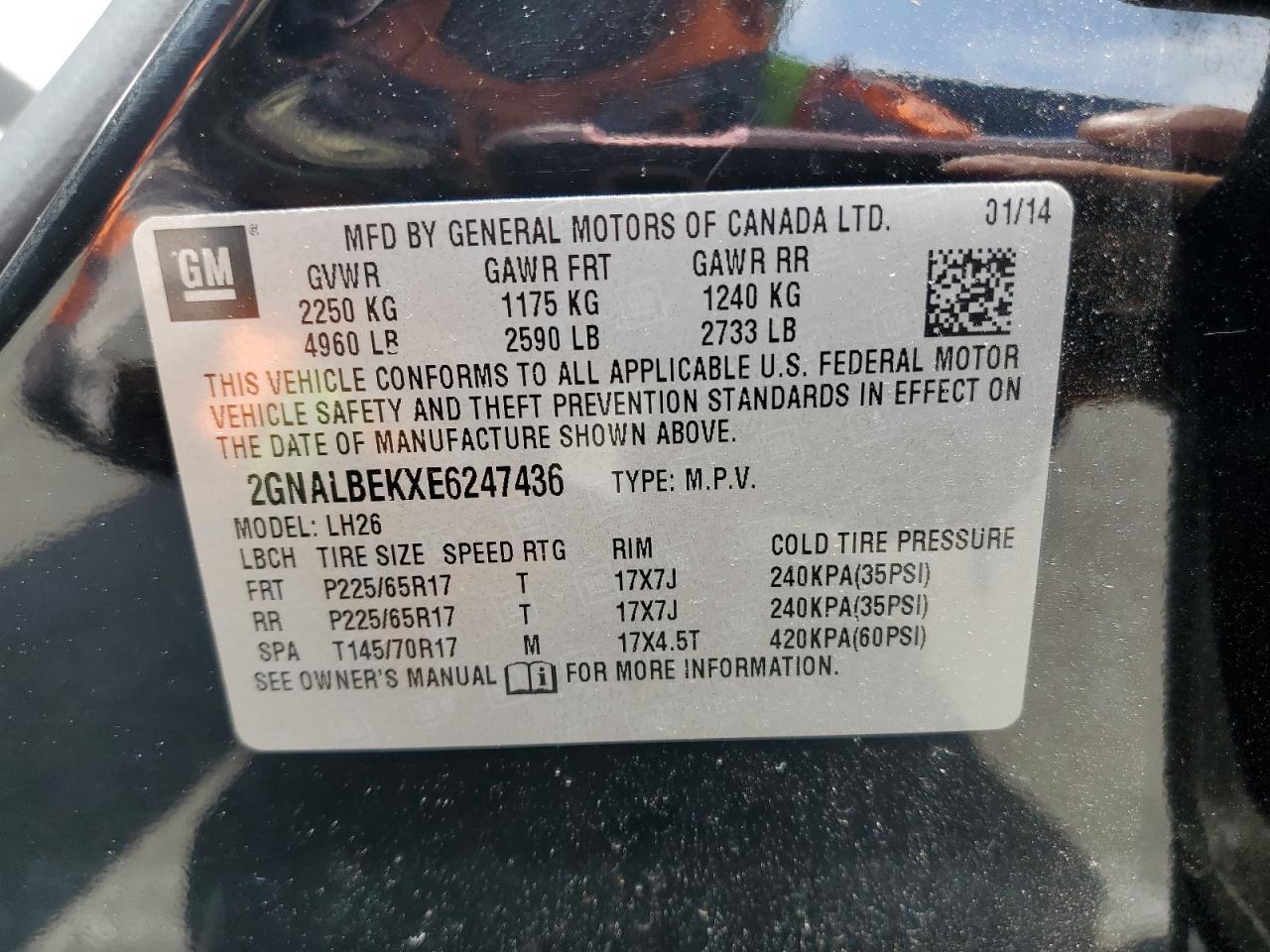 2014 Chevrolet Equinox Lt - zdjęcie 13