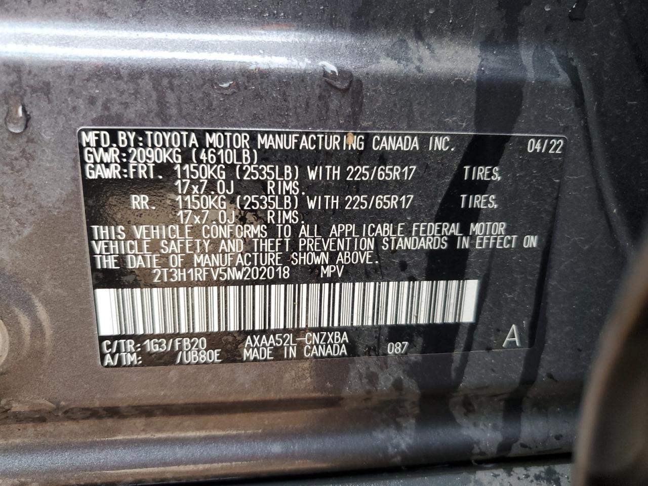 2022 Toyota Rav4 Le - zdjęcie 14