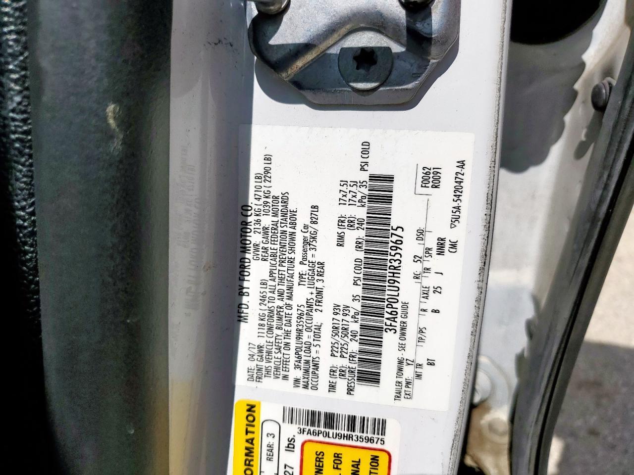 2017 Ford Fusion Se Hybrid - zdjęcie 12