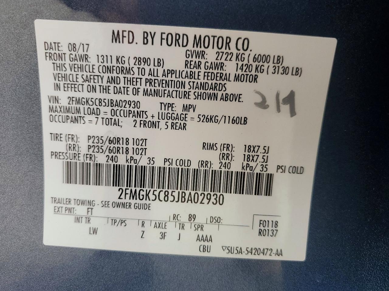 2018 Ford Flex Sel - zdjęcie 14