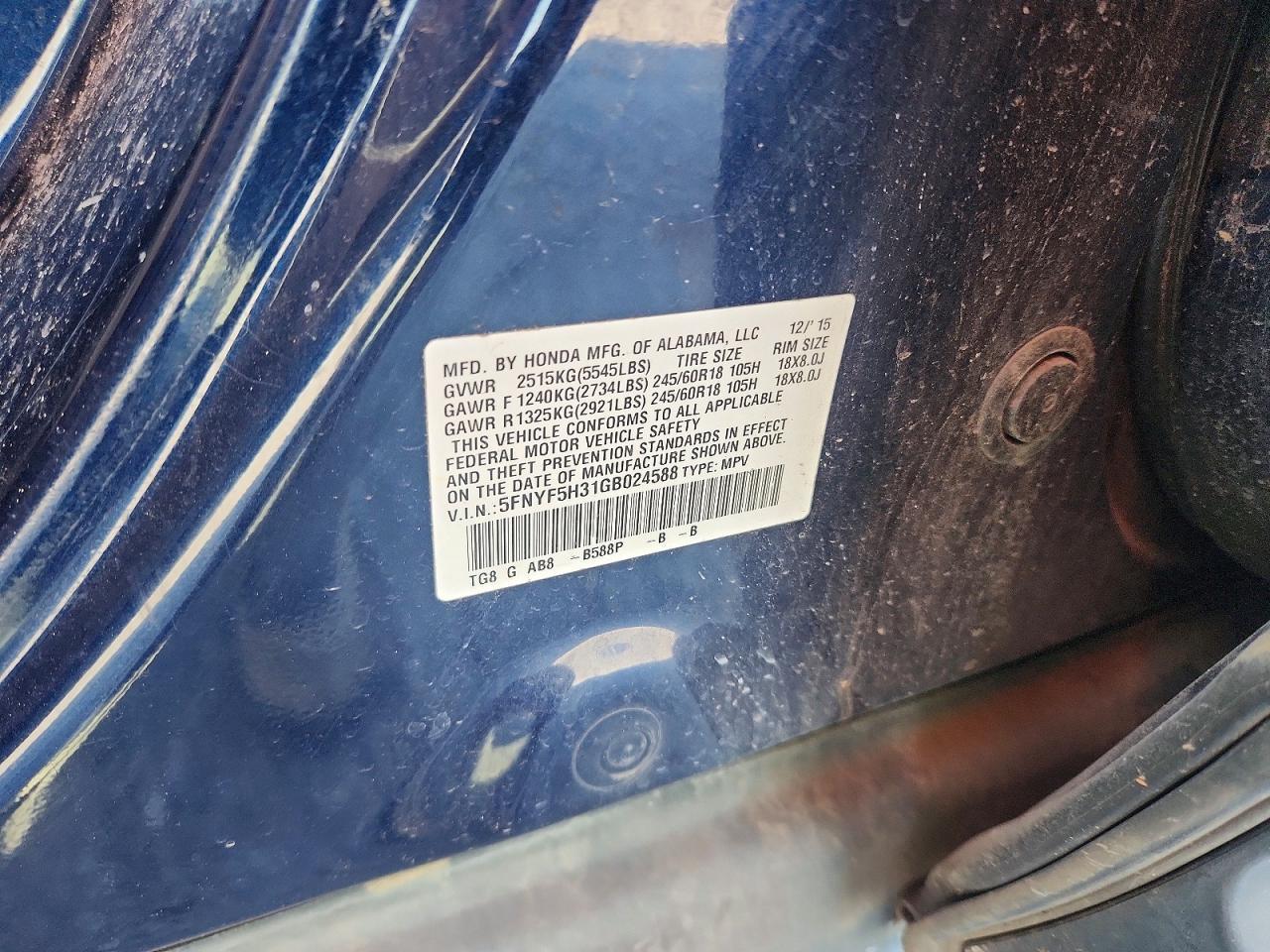 2016 Honda Pilot Ex - zdjęcie 13