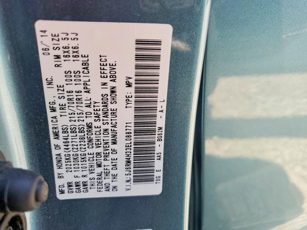 2014 Honda Cr-V Lx - zdjęcie 13