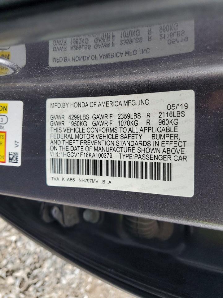 2019 Honda Accord Lx - zdjęcie 12