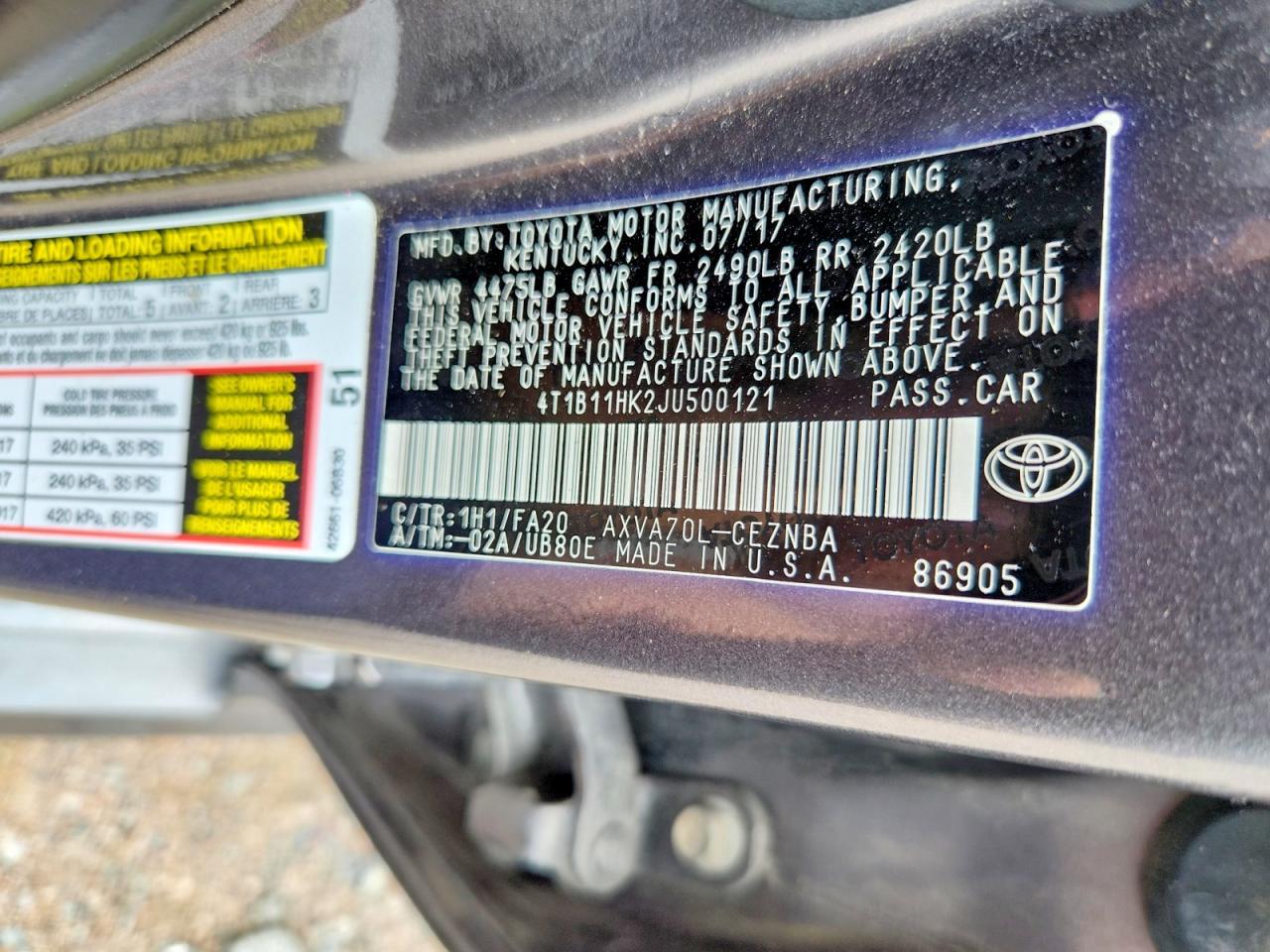 2018 Toyota Camry Le - zdjęcie 12