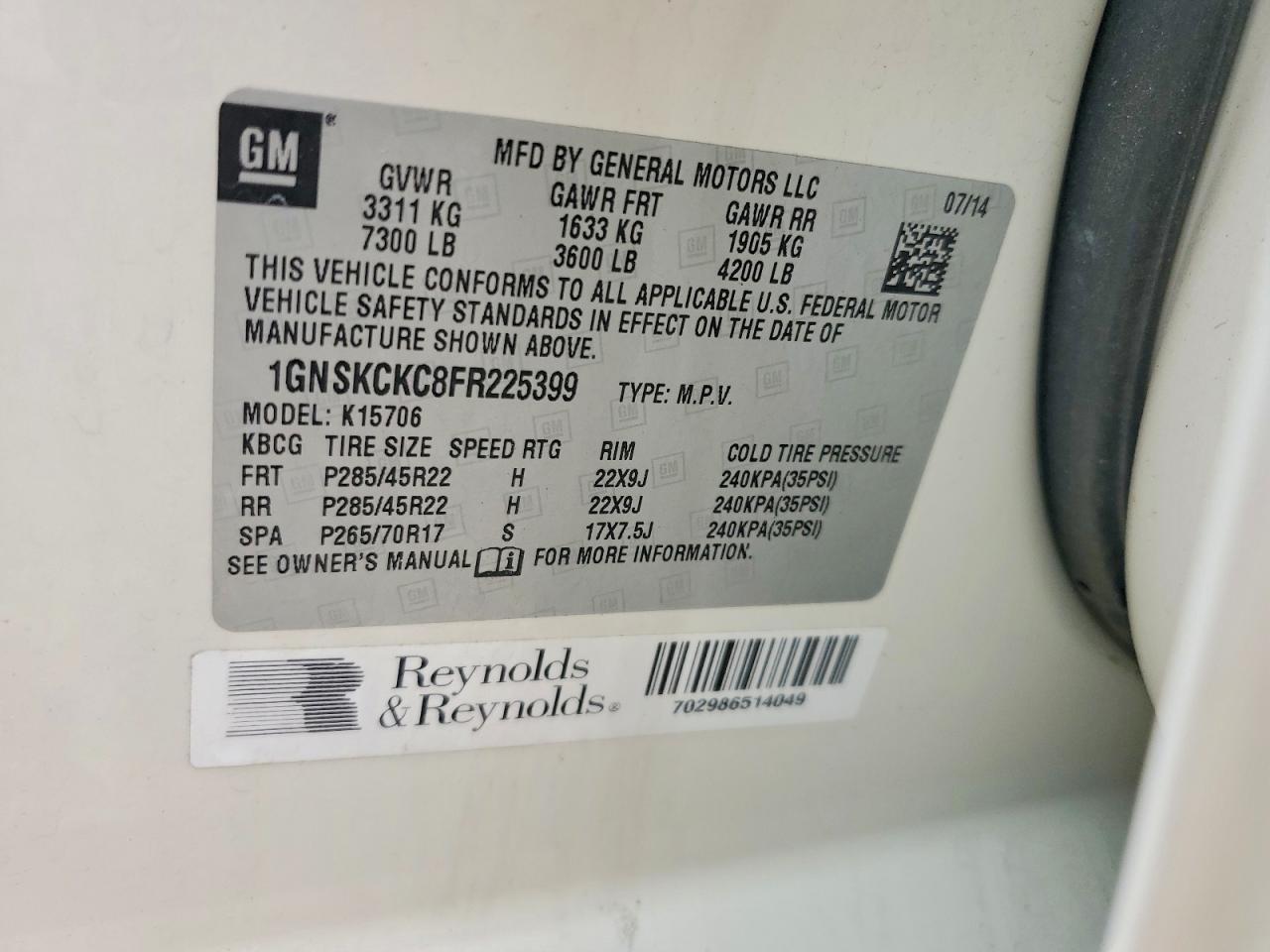 2015 Chevrolet Tahoe K1500 Ltz - zdjęcie 13