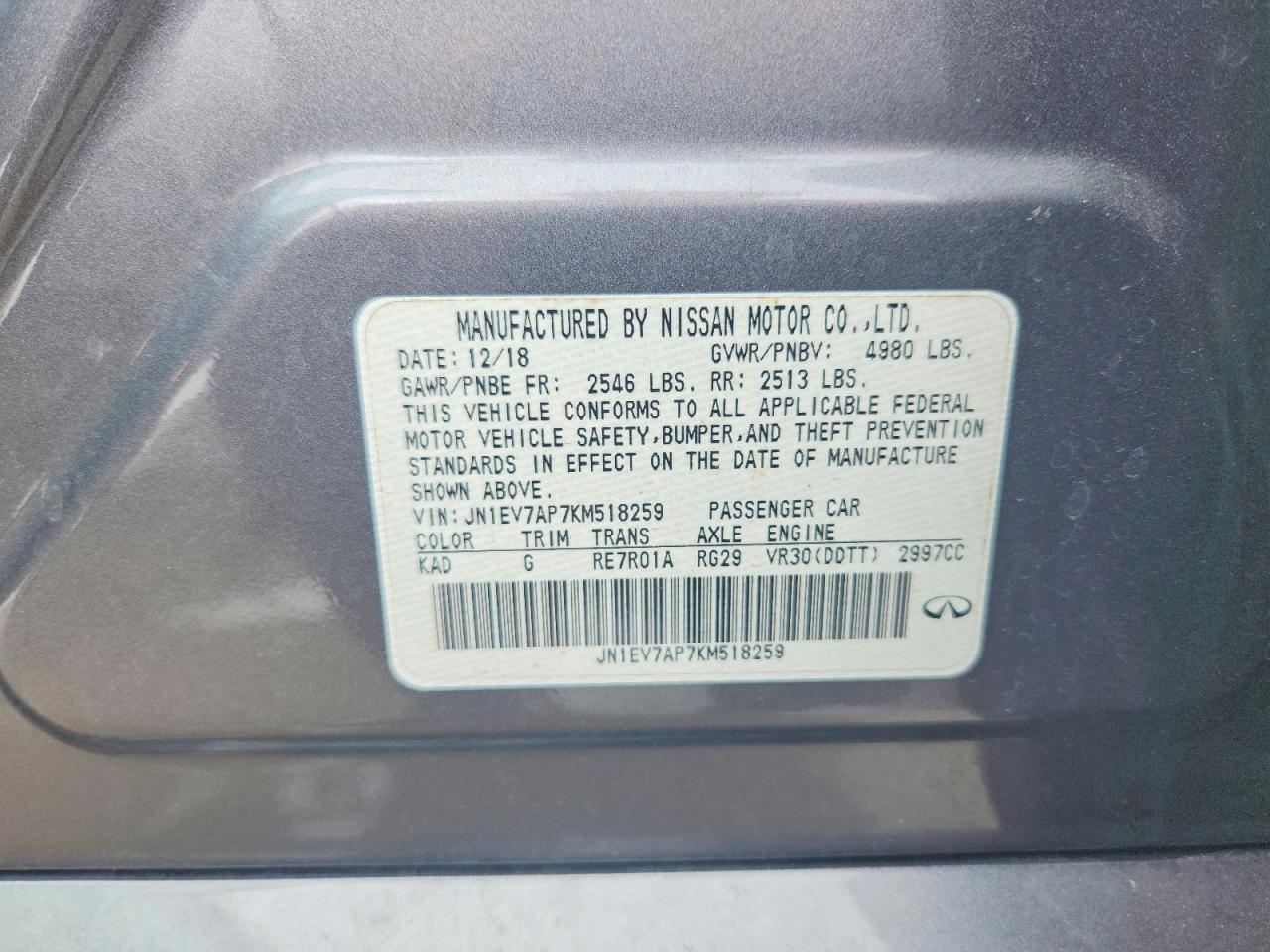 2019 Infiniti Q50 3.0T Luxe - zdjęcie 12