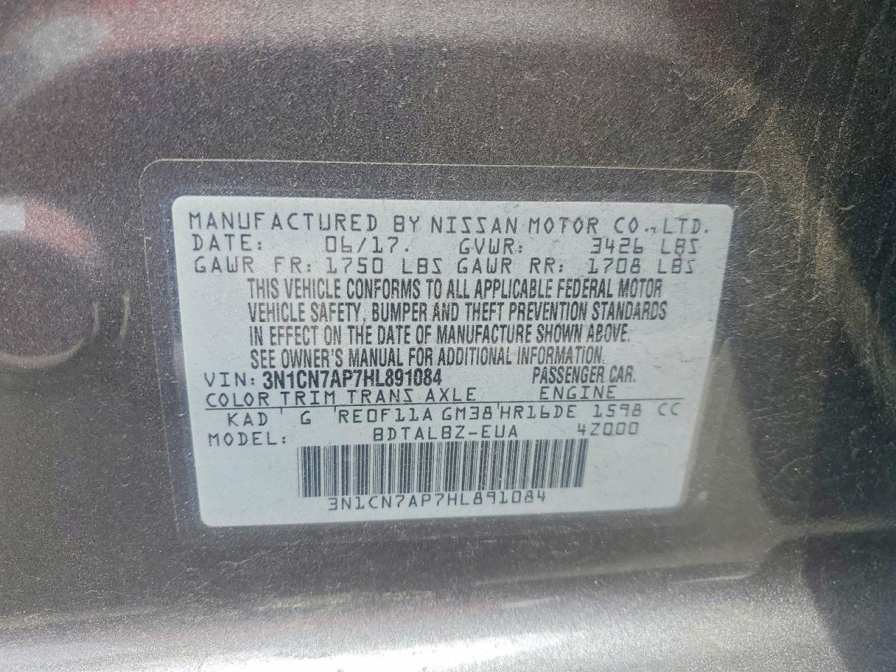 2017 Nissan Versa 1.6 Sv - zdjęcie 12