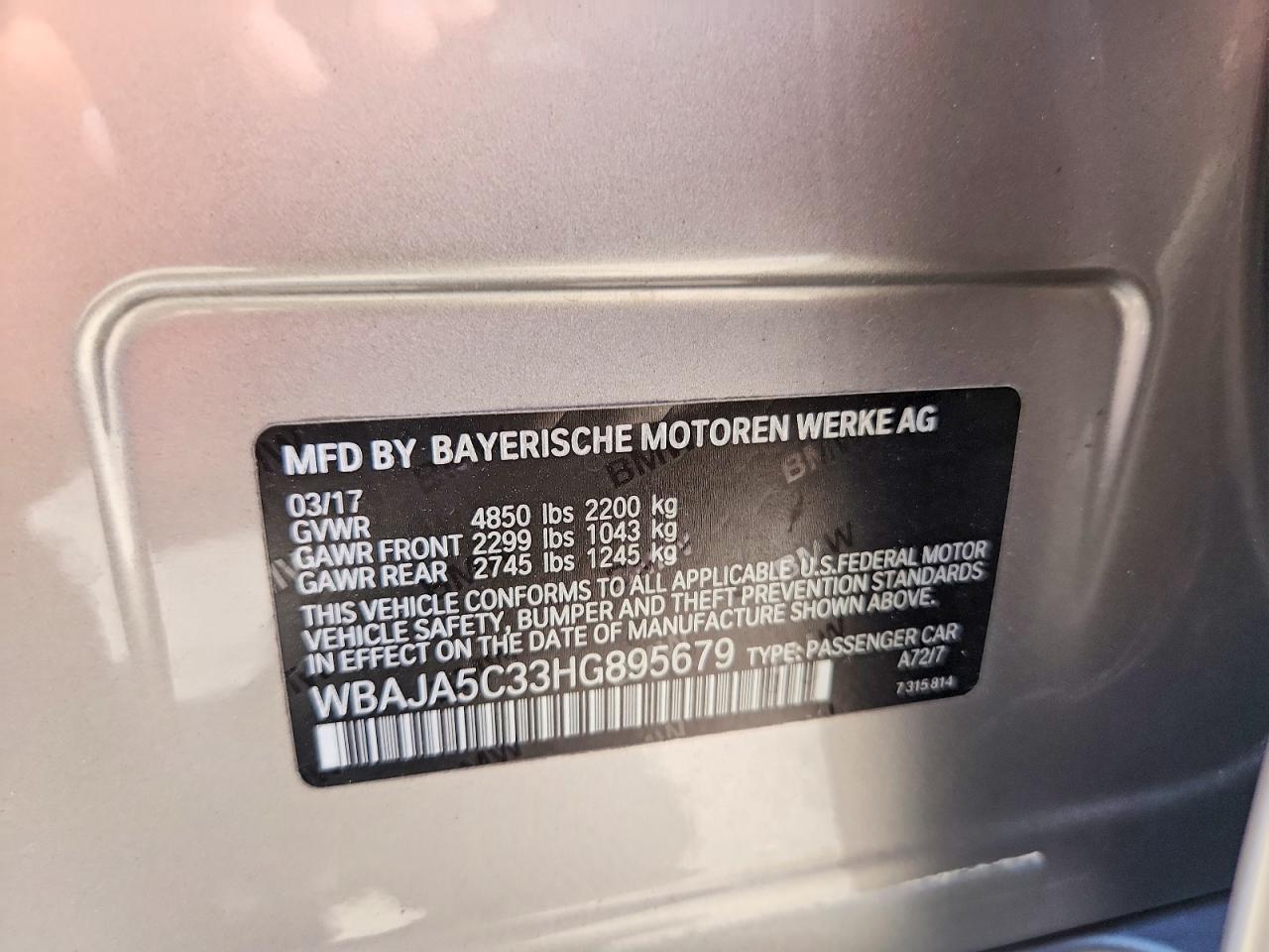 2017 BMW 530 I - zdjęcie 12