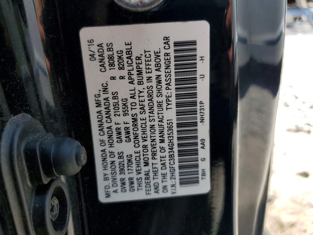 2016 Honda Civic Ex - zdjęcie 12