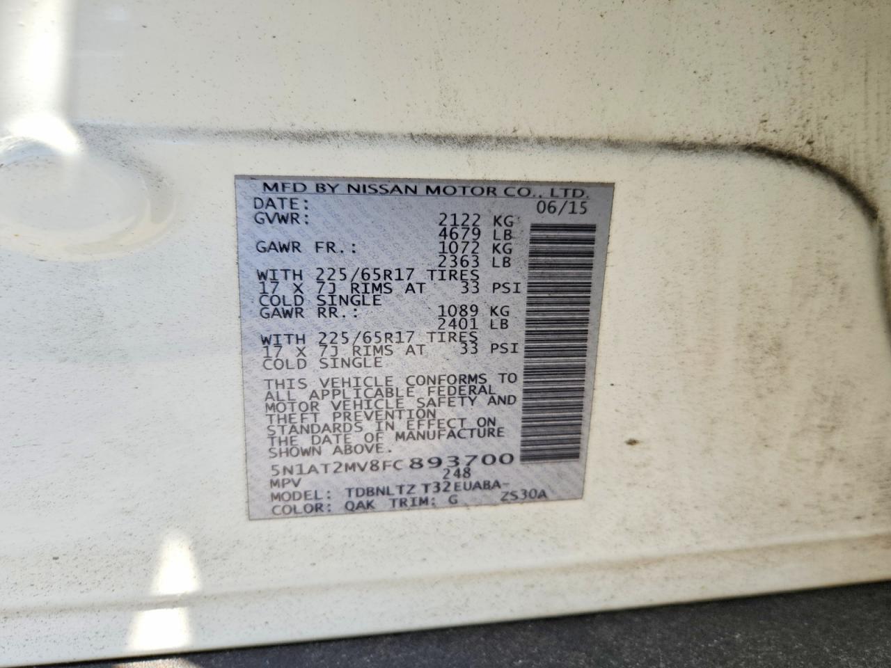 2015 Nissan Rogue Sv - zdjęcie 13