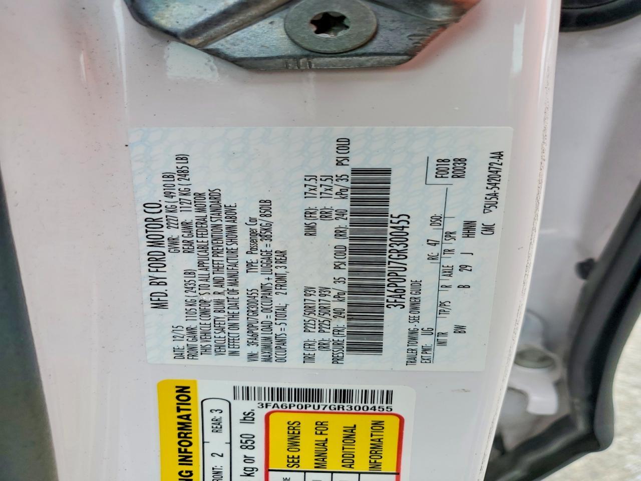 2016 Ford Fusion Se Phev - zdjęcie 13