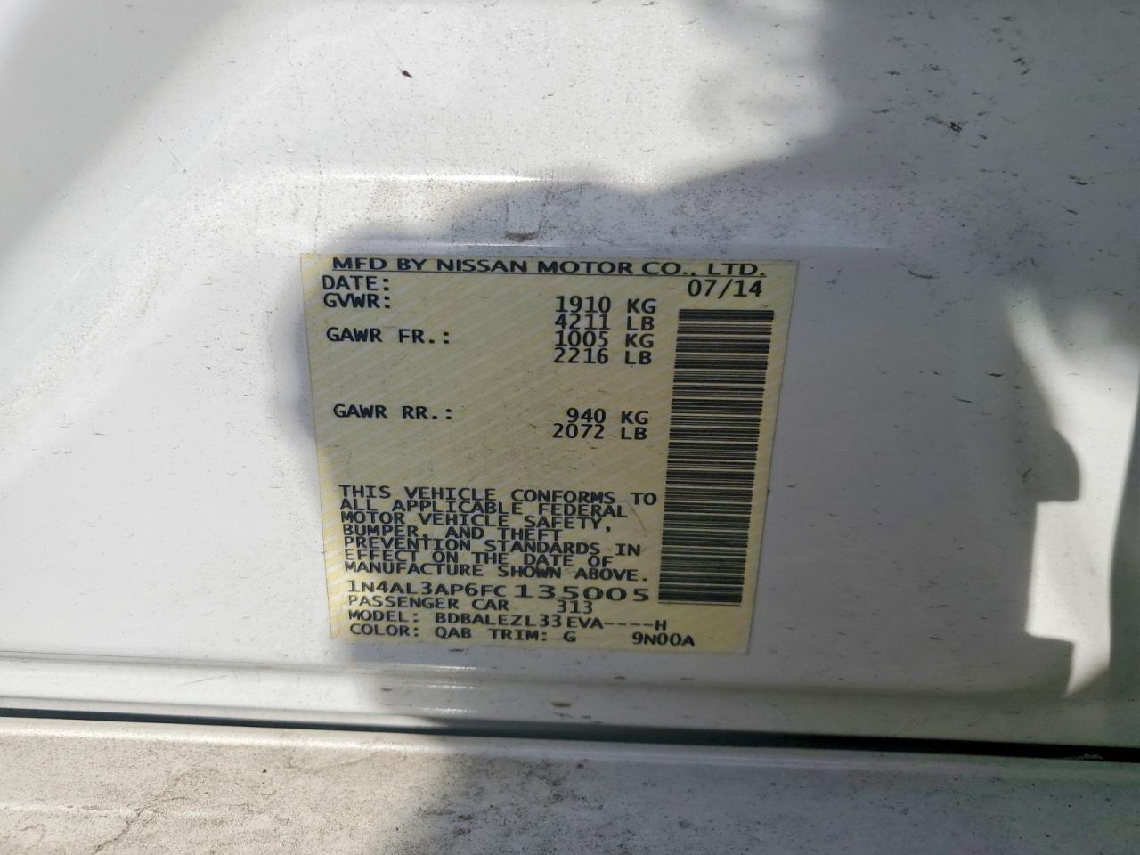 2015 Nissan Altima 2.5 S - zdjęcie 12