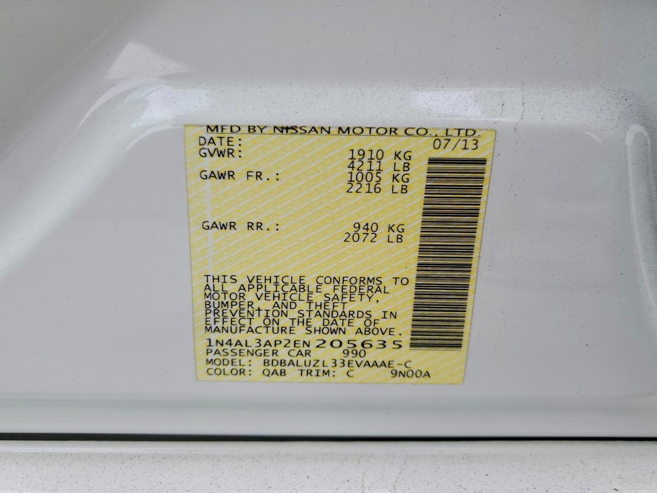 2014 Nissan Altima 2.5 Sv - zdjęcie 12