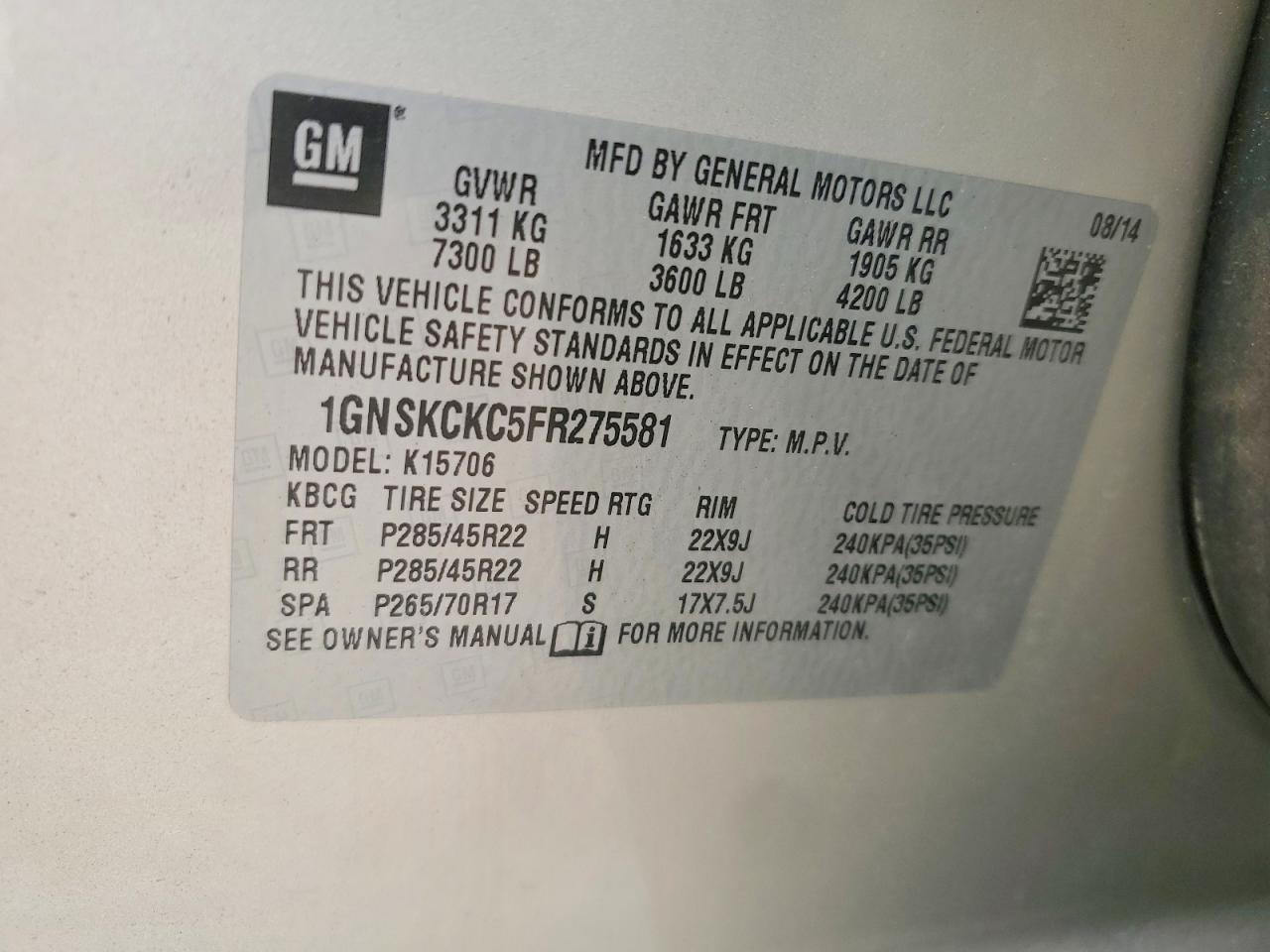 2015 Chevrolet Tahoe K1500 Ltz - zdjęcie 13