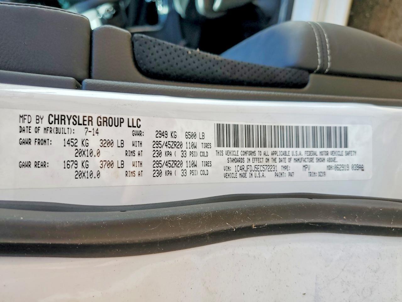 2014 Jeep Grand Cherokee Srt-8 - zdjęcie 14