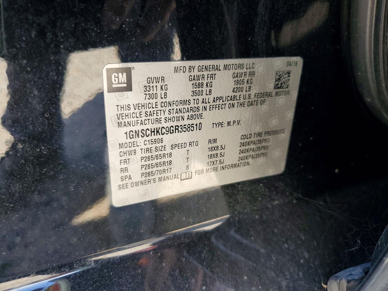 2016 Chevrolet Suburban C1500 Lt - zdjęcie 13