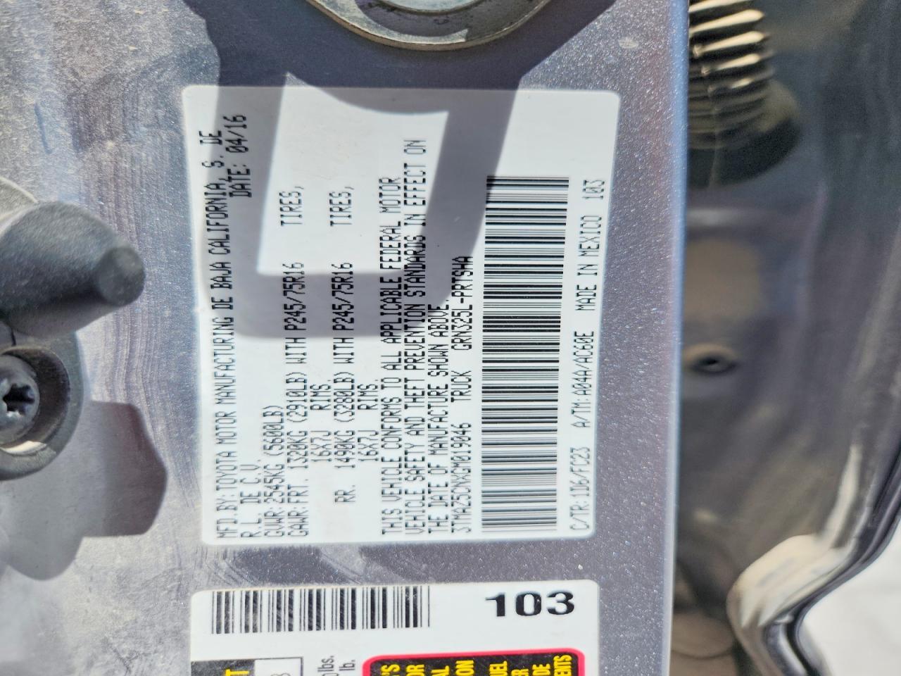 2016 Toyota Tacoma Sr5 V6 - zdjęcie 12
