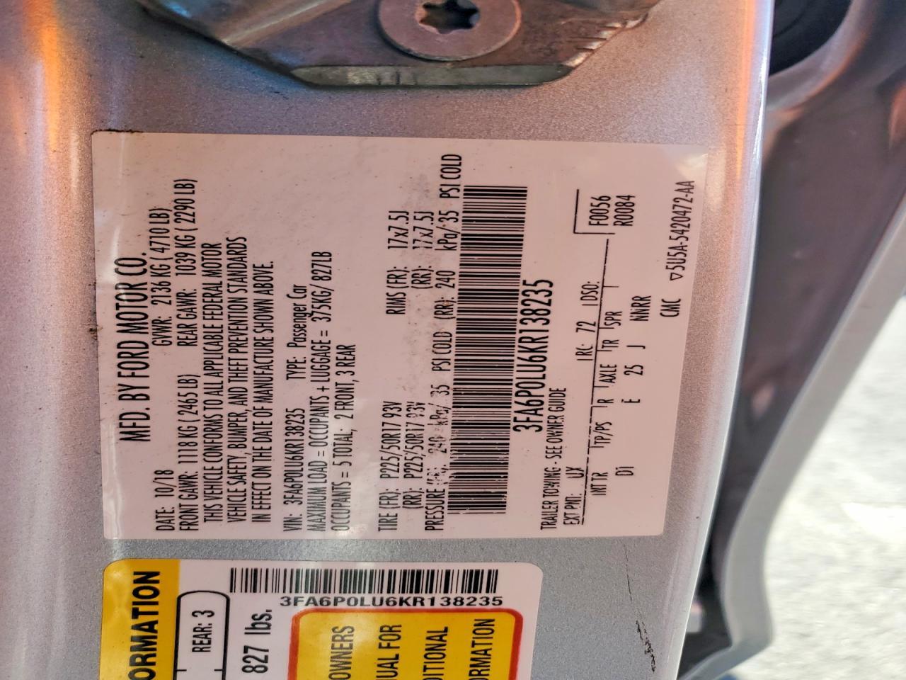 2019 Ford Fusion Se - zdjęcie 12