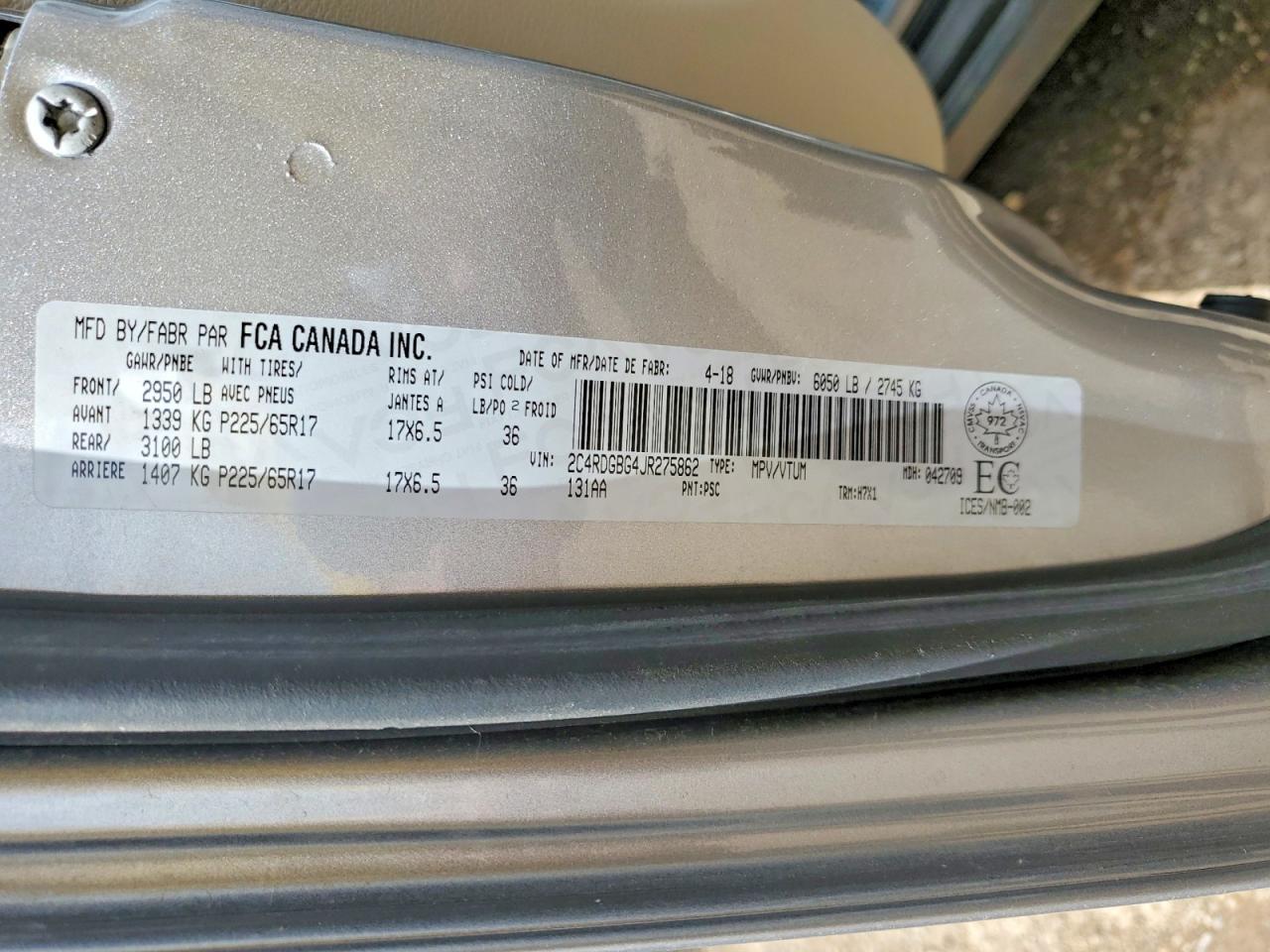 2018 Dodge Grand Caravan Se - zdjęcie 13