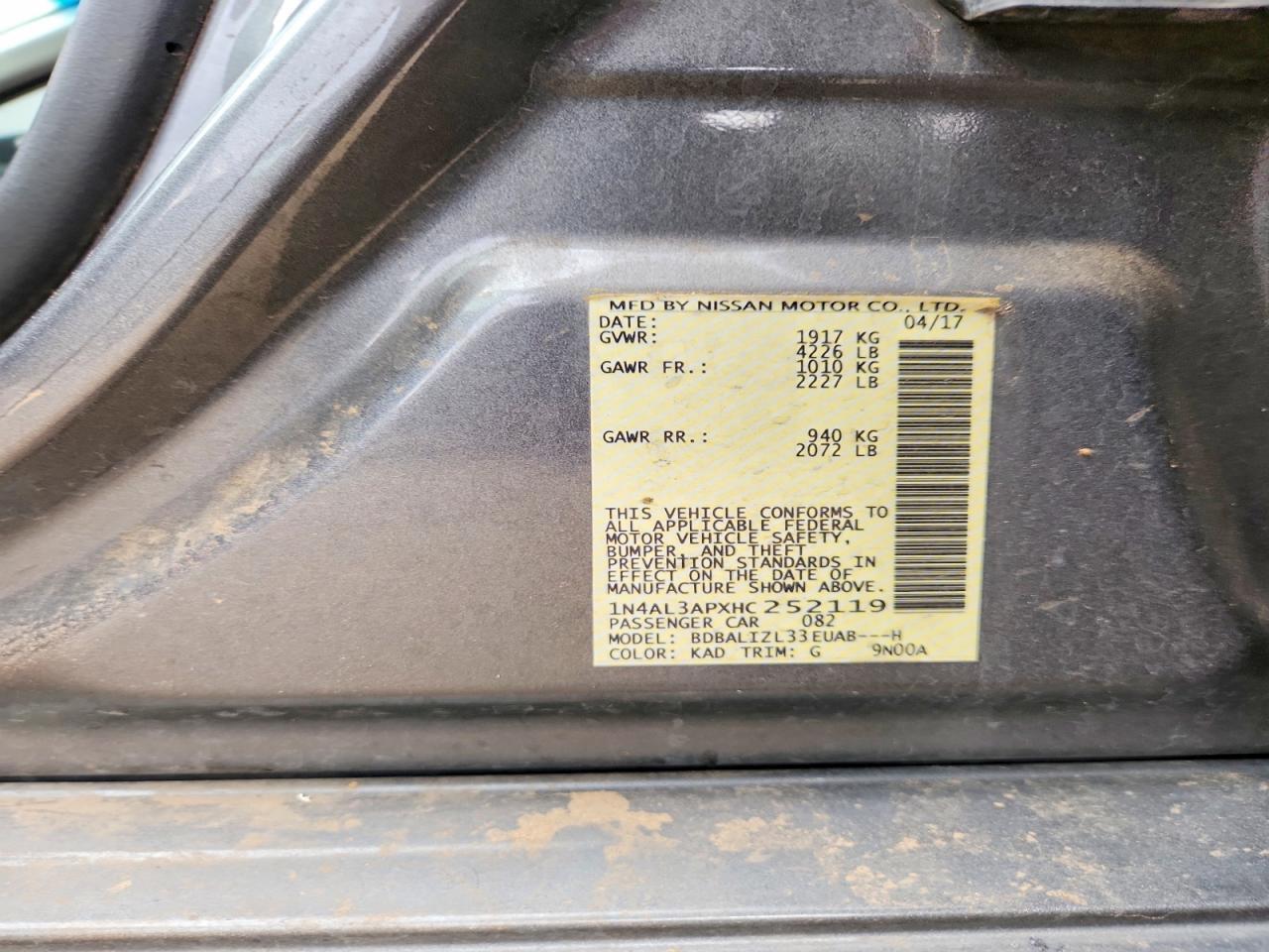 2017 Nissan Altima 2.5 Sv - zdjęcie 12