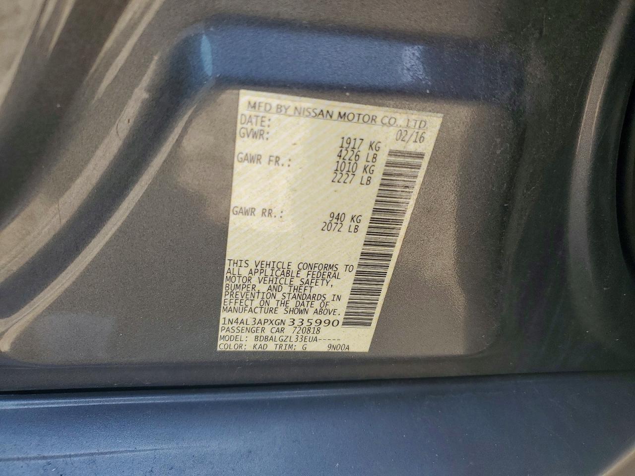 2016 Nissan Altima 2.5 S - zdjęcie 12