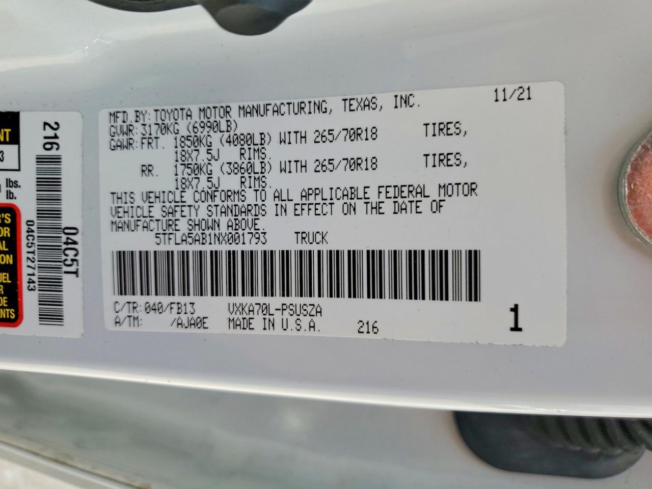 2022 Toyota Tundra Sr5 - zdjęcie 12
