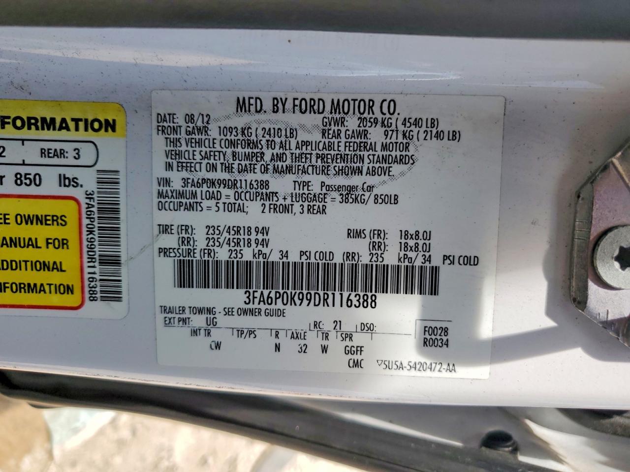2013 Ford Fusion Titanium - zdjęcie 12
