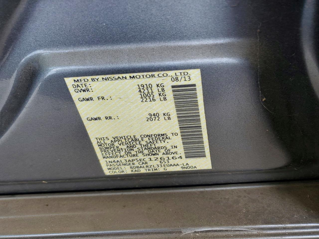2014 Nissan Altima 2.5 S - zdjęcie 12