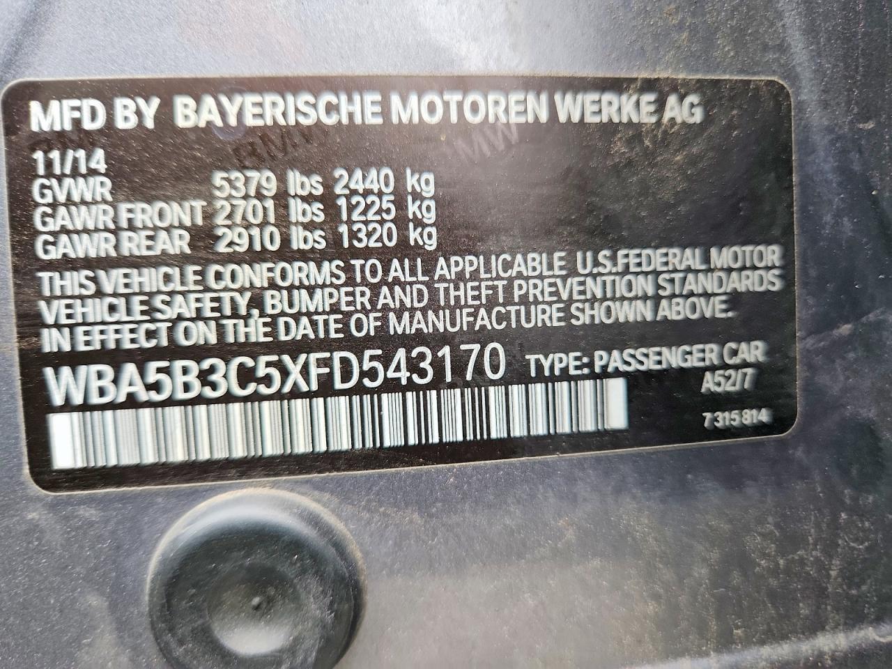 2015 BMW Seria 5 535i - zdjęcie 12